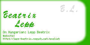 beatrix lepp business card